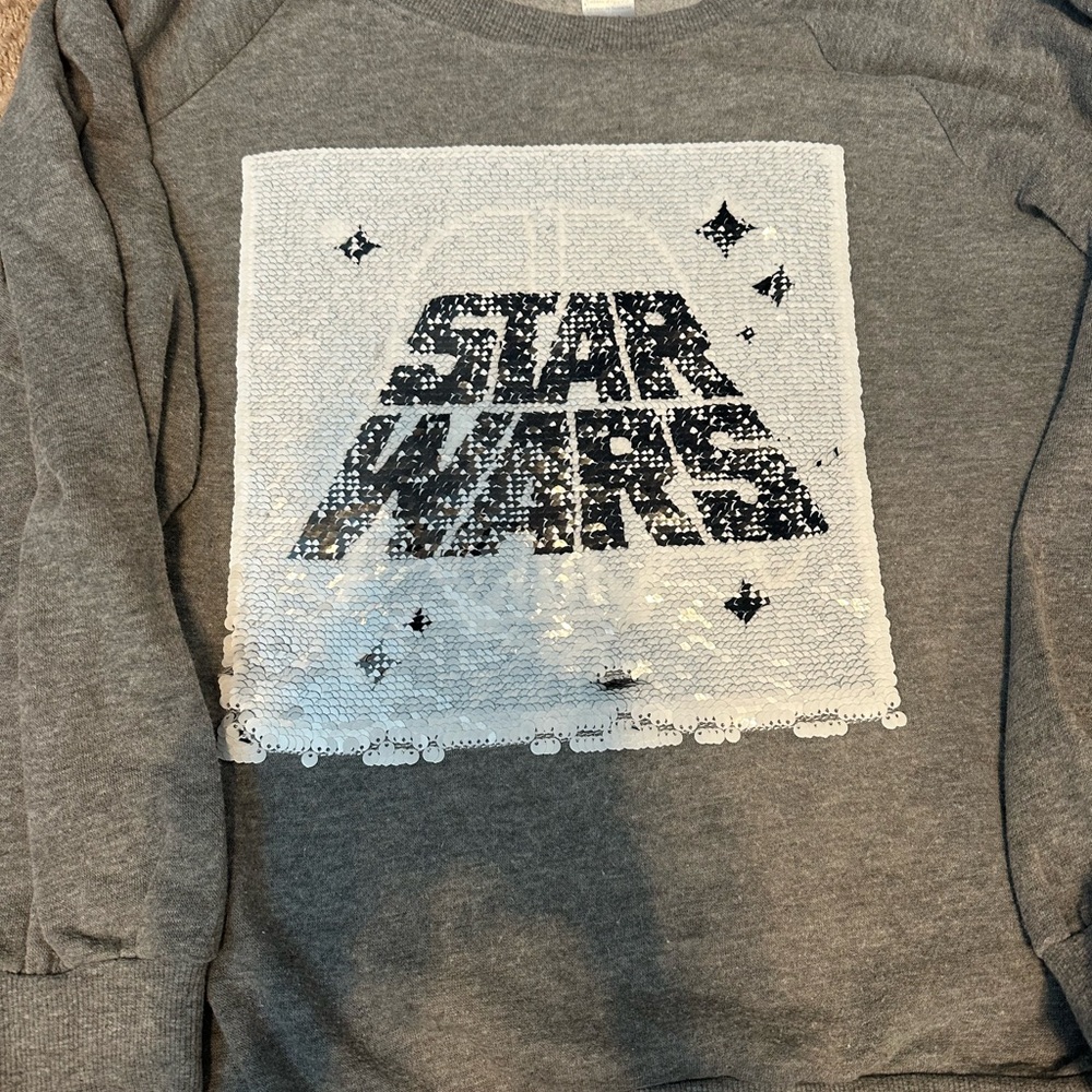 Disney Star Wars Gray Sequin Sweater